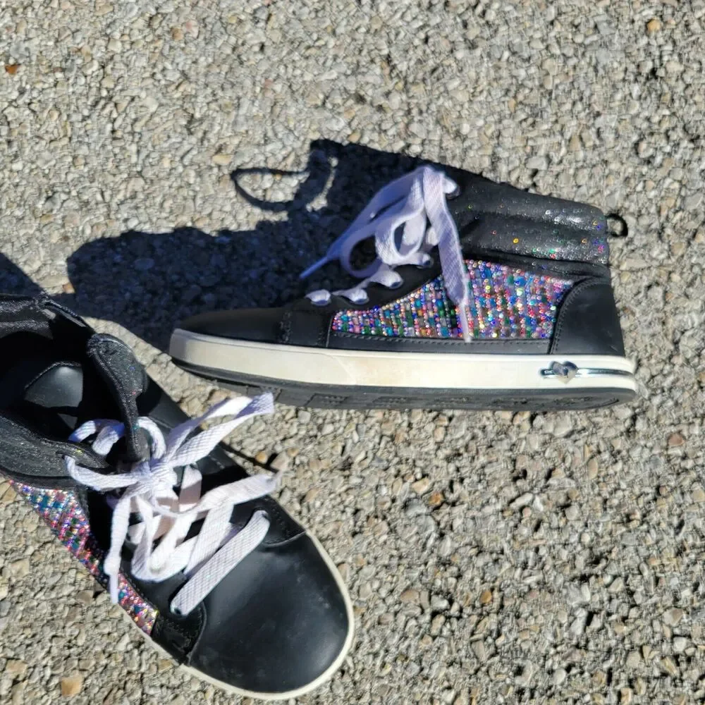 Skechers Shoes Girls 3 Sparkle Sneakers Shoes Purple Pink Blue Black Jewel‎ Lace